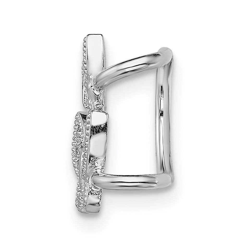 Sterling Silver Rhodium-plated CZ Double Butterfly Left Cuff Earring