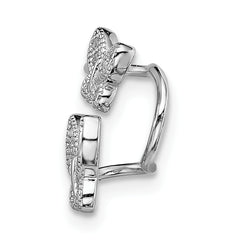 Sterling Silver Rhodium-plated CZ Double Butterfly Right Cuff Earring