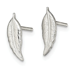 Sterling Silver Polished Feather Post Earrings