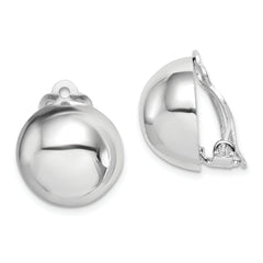 Sterling Silver Rhodium-plated Polished Non-Pierced Circle Earrings