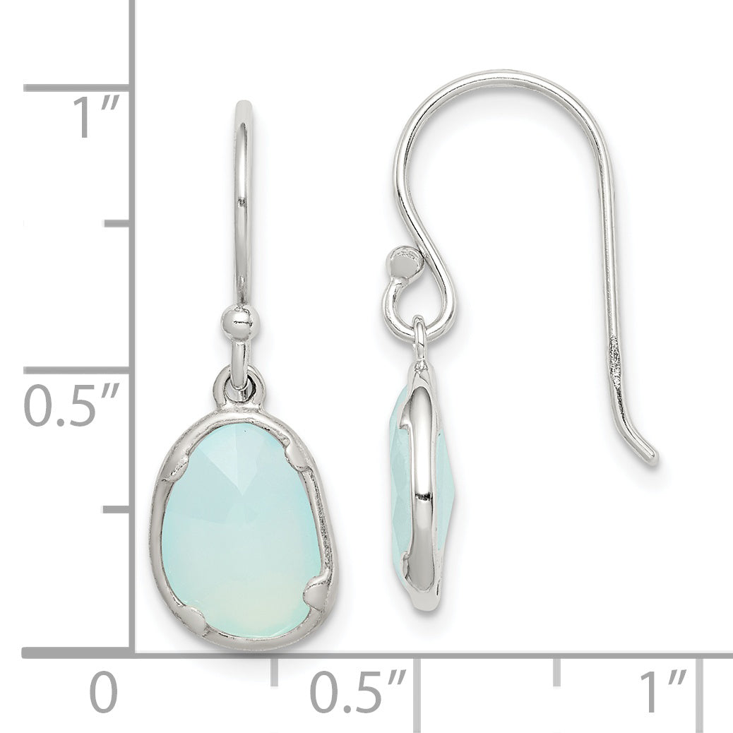 Sterling Silver Blue Chalcedony Dangle Earrings