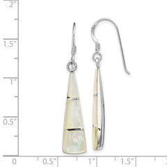 Sterling Silver Rhodium-plated Polished Mother of Pearl Dangle Earrings