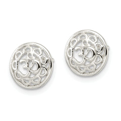 Sterling Silver Filigree Om Spirituality Post Earrings