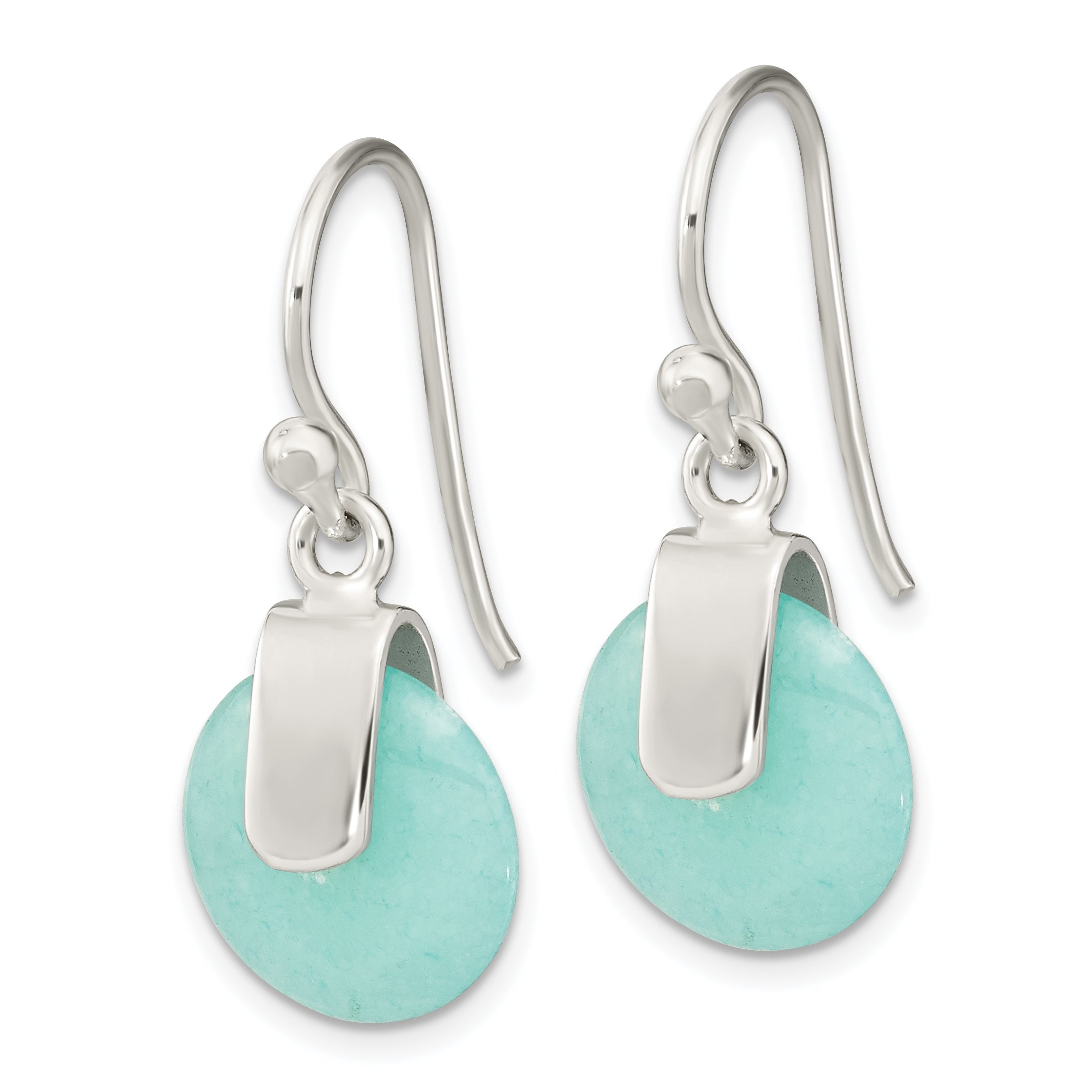 Sterling Silver Imitation Turquoise Circle Earrings