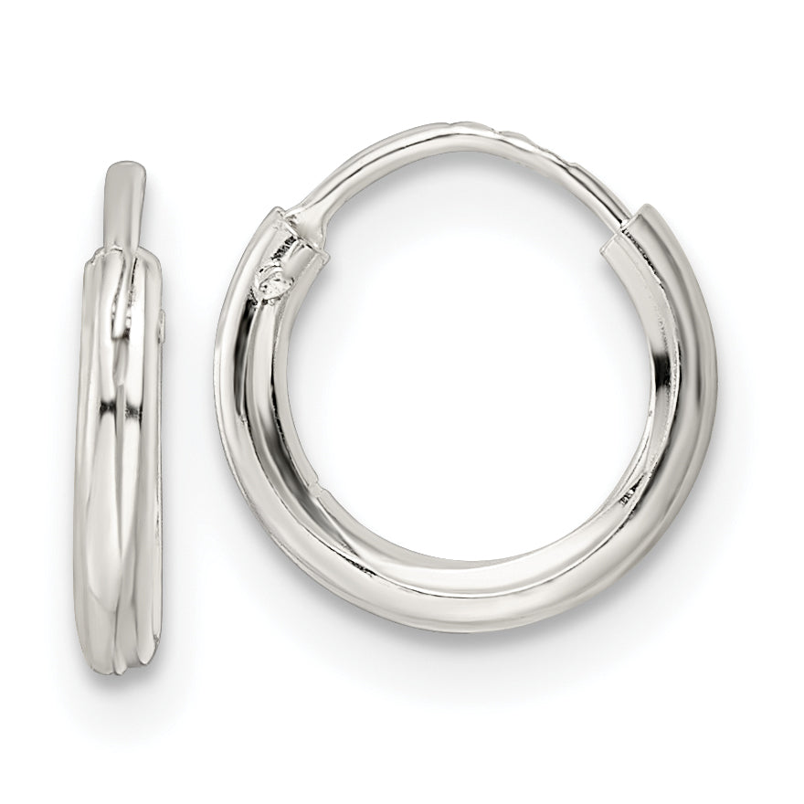 Sterling Silver Polished 1.5x10mm Endless Tube Hoop Earrings