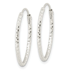 Sterling Silver Polished D/C Oval Endless Hoop Earrings