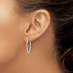 Sterling Silver Polished Endless Oval Hoop Earrings