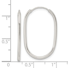 Sterling Silver Polished Endless Oblong Hoop Earrings