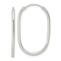 Sterling Silver Polished Endless Oblong Hoop Earrings