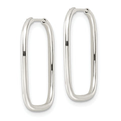 Sterling Silver Polished 1.5mm Square Endless Tube Hoop Earrings