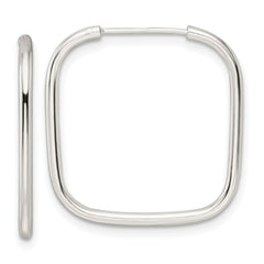 Sterling Silver Polished 1.5mm Square Endless Tube Hoop Earrings