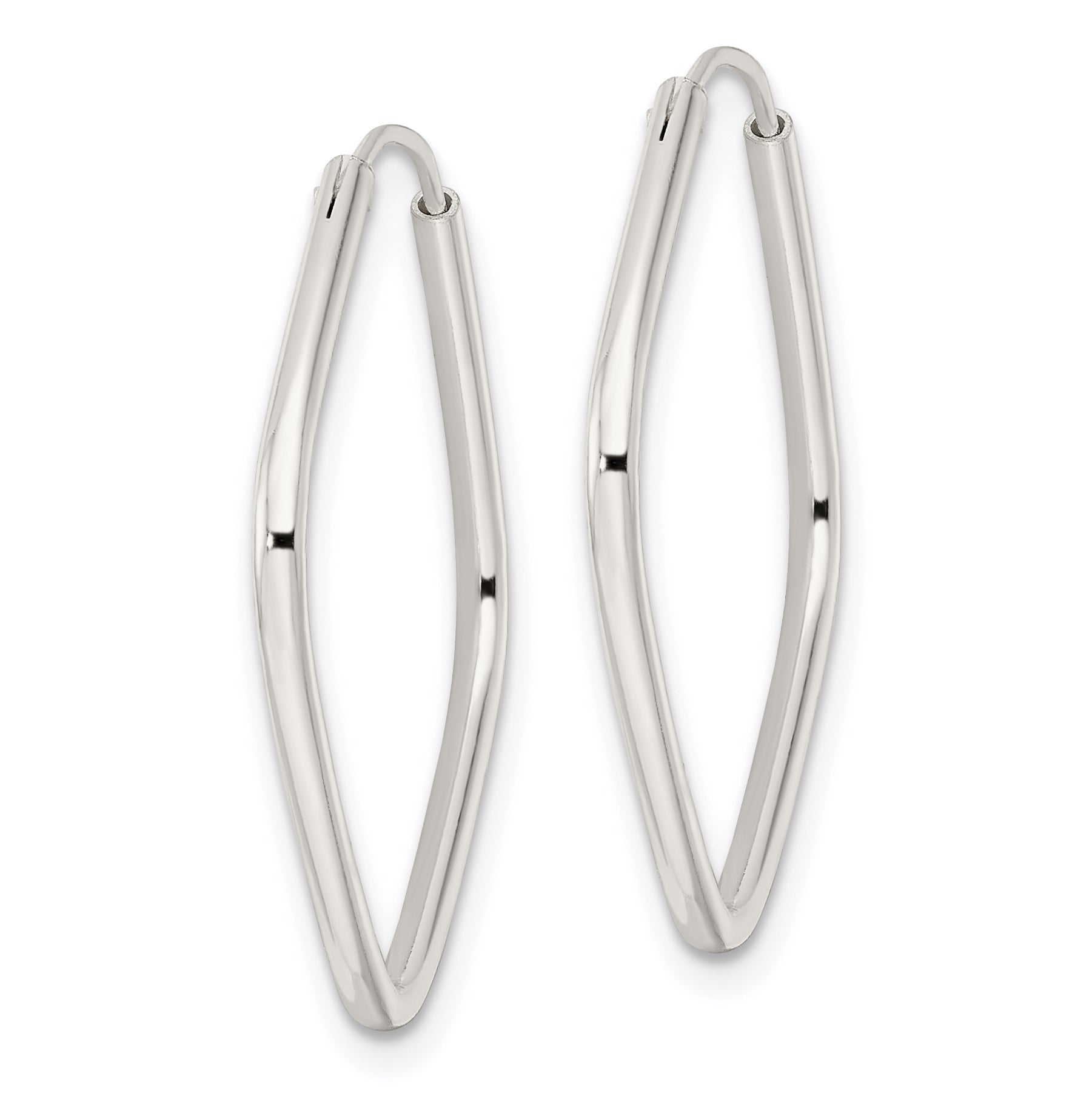 Sterling Silver Polished Endless Square Hoop Earrings