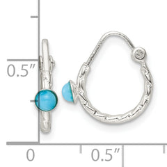 Sterling Silver Polished Turquoise Endless Hoop Earrings