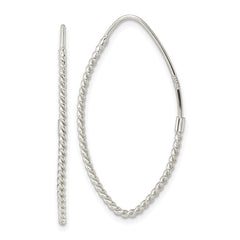 Sterling Silver Twisted Oval Endless Hoop Earrings