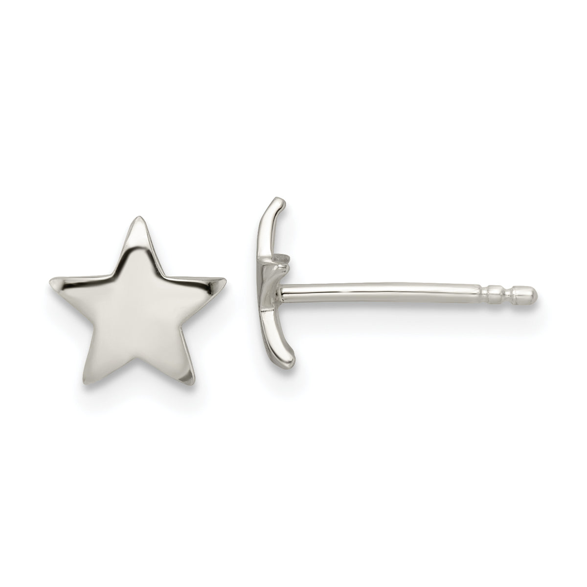 Sterling Silver Polished Star Post Earrings