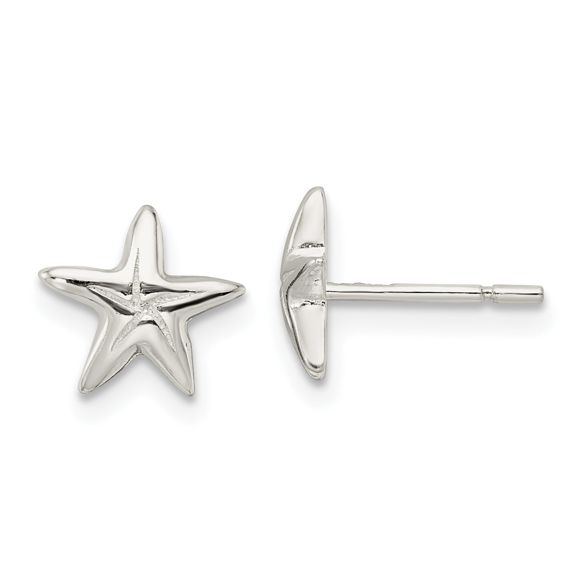 Sterling Silver Polished Starfish Post Earrings