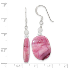 Sterling Silver Pink Agate, Pink Quartz and Crystal Earrings