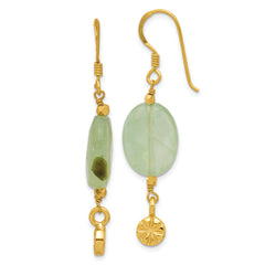 Sterling Silver Gold-plated Prehnite Dangle Earrings