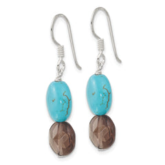 Sterling Silver Quarts and Recon Magnesite Shepherd Hook Earrings