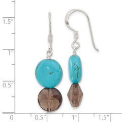 Sterling Silver Quarts and Recon Magnesite Shepherd Hook Earrings