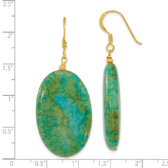 Sterling Silver Gold-plated Reconstituted Serpentine Earrings