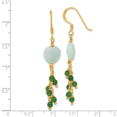 Sterling Silver Gold-plated Amazonite Heart Dangle Earrings