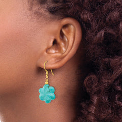 Sterling Silver Gold-plated Reconstituted Magnesite Flower Earrings