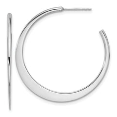 Sterling Silver Rhodium-plated Polished Post C-Hoop Earrings