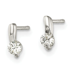 Sterling Silver Polished CZ Post Earrings