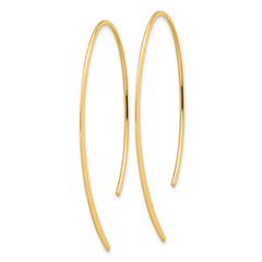 Sterling Silver .50 Micron 18K Gold Plated Brushed and Lasered Threader Earrings