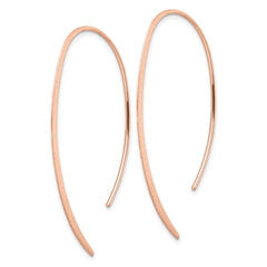 Sterling Silver .50 Micron 18K Rose Gold Plated Brushed and Lasered Threader Earrings