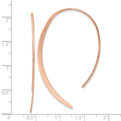 Sterling Silver .50 Micron 18K Rose Gold Plated Brushed and Lasered Threader Earrings