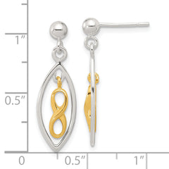 Sterling Silver & Gold-tone Polished Infinity Drop Post Dangle Earrings