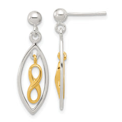 Sterling Silver & Gold-tone Polished Infinity Drop Post Dangle Earrings