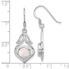 Sterling Silver RH-plated Polished Fancy Mother of Pearl Dangle Earrings