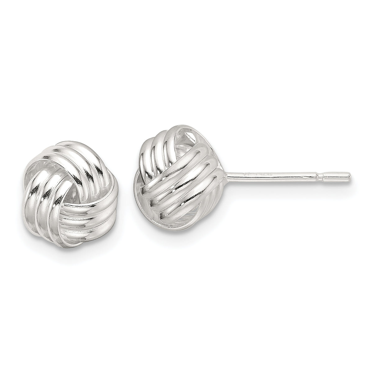 Sterling Silver Polished Love Knot Post Earrings