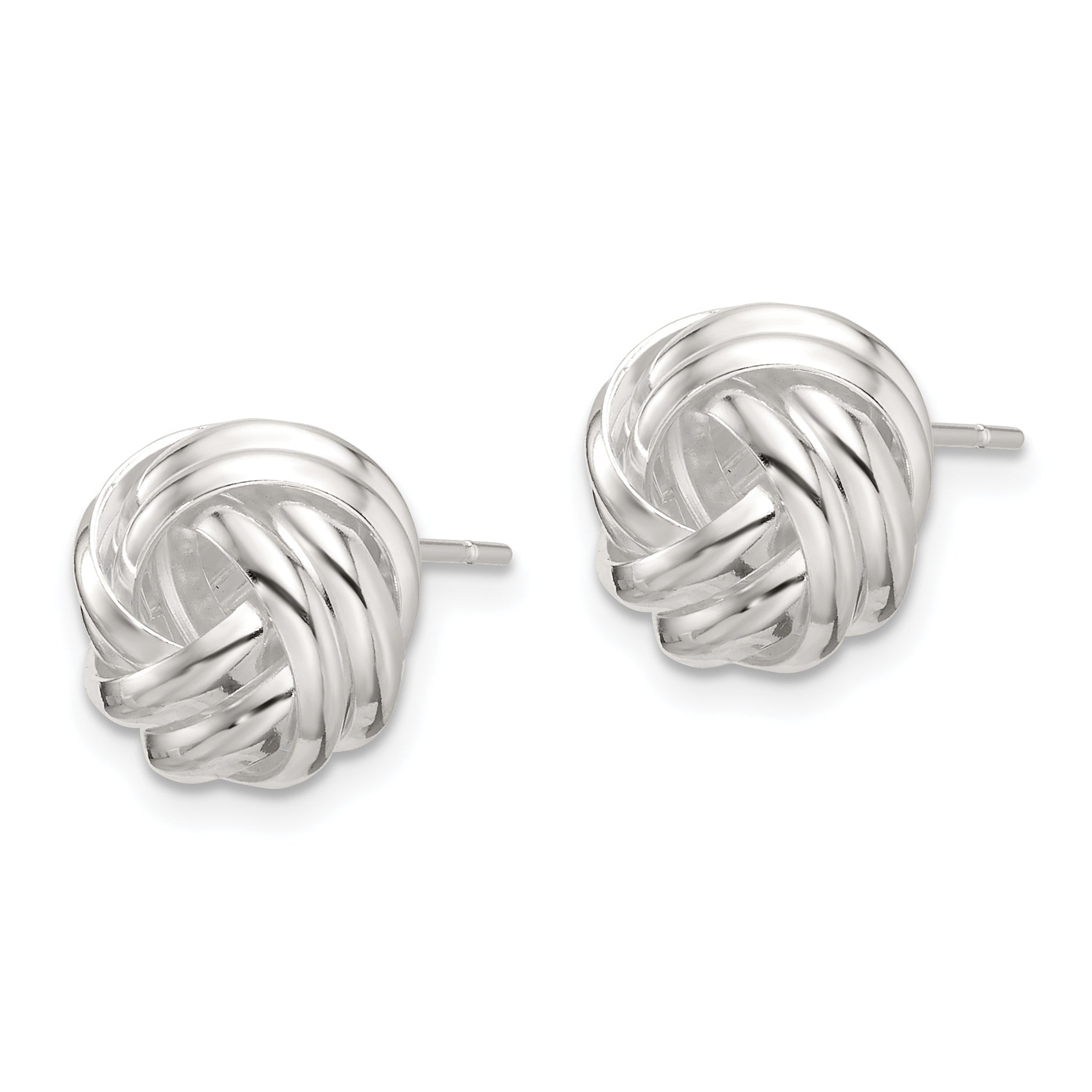 Sterling Silver Polished Love Knot Post Earrings