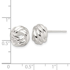 Sterling Silver Polished Love Knot Post Earrings