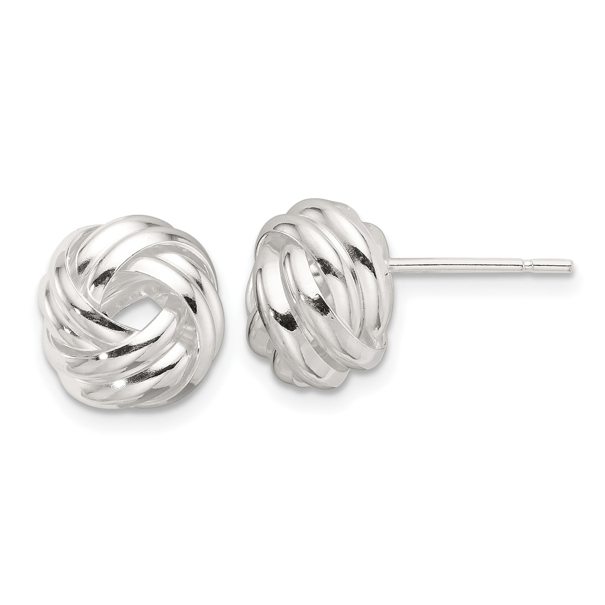 Sterling Silver Polished Love Knot Post Earrings