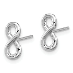 Sterling Silver Rhodium-plated Polished Infinity Post Earrings