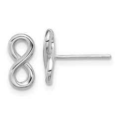 Sterling Silver Rhodium-plated Polished Infinity Post Earrings