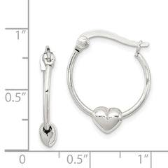 Sterling Silver Heart Hoop Earrings