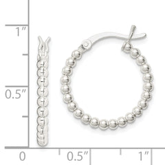 Sterling Silver Polished Beaded 2mm Hoop Earrings