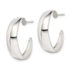 Sterling Silver Fancy J-Hoop Post Earrings