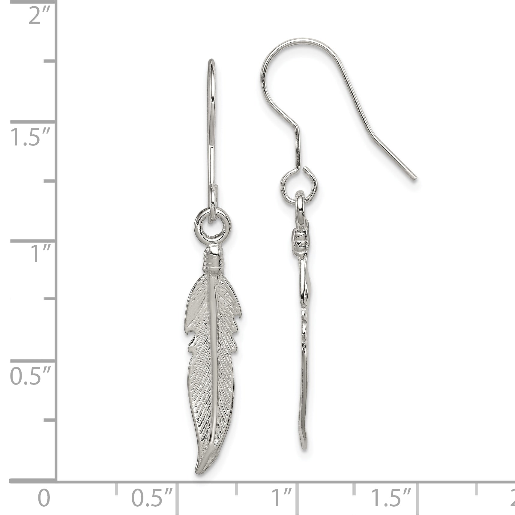 Sterling Silver Feather Earrings