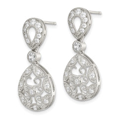 Sterling Silver CZ Antique Style Earrings