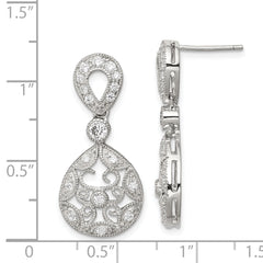 Sterling Silver CZ Antique Style Earrings