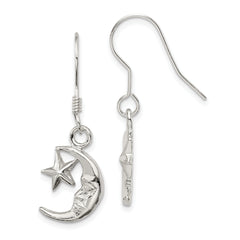 Sterling Silver Moon and Star Earrings