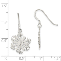 Sterling Silver Satin Snowflake Earrings