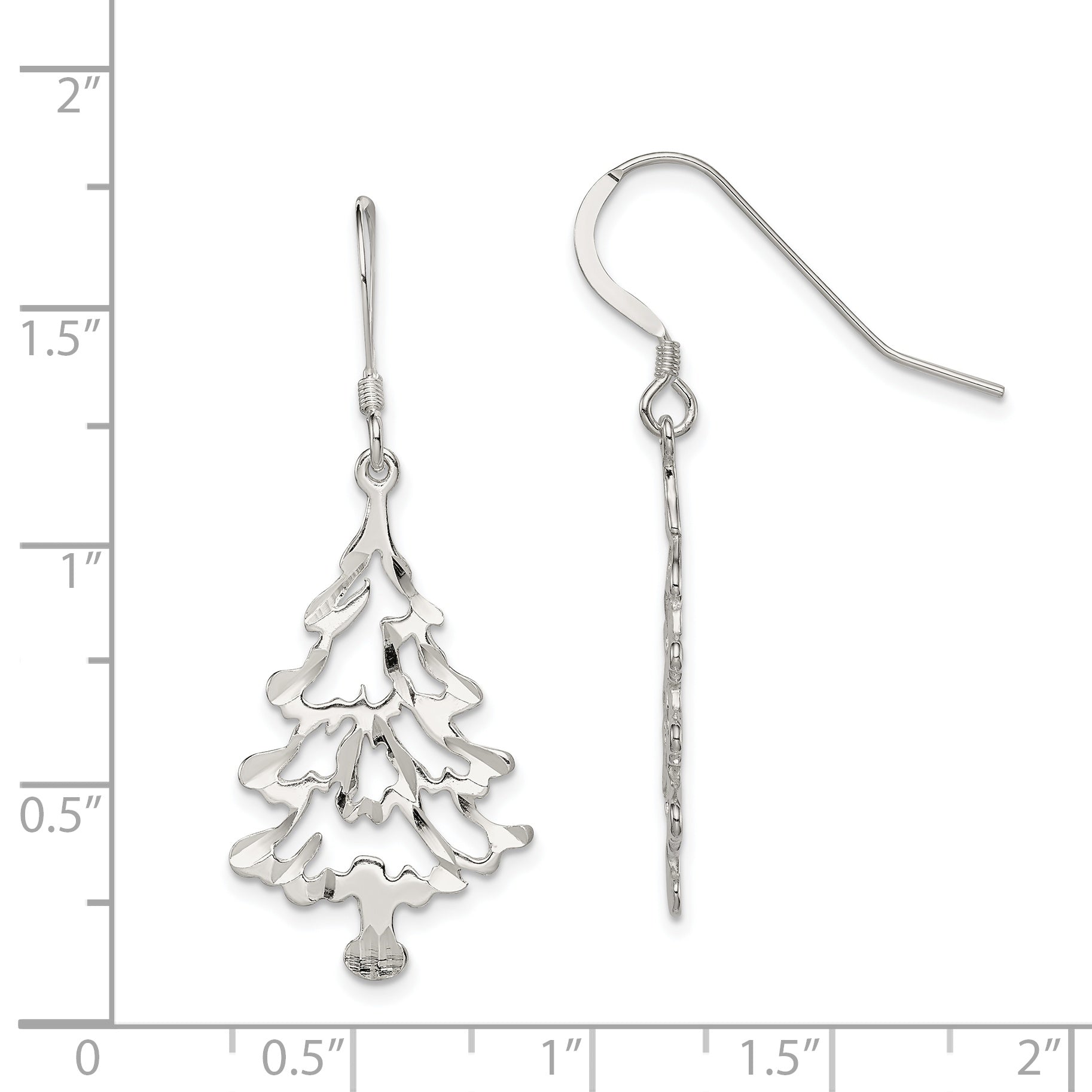 Sterling Silver Christmas Tree Earrings